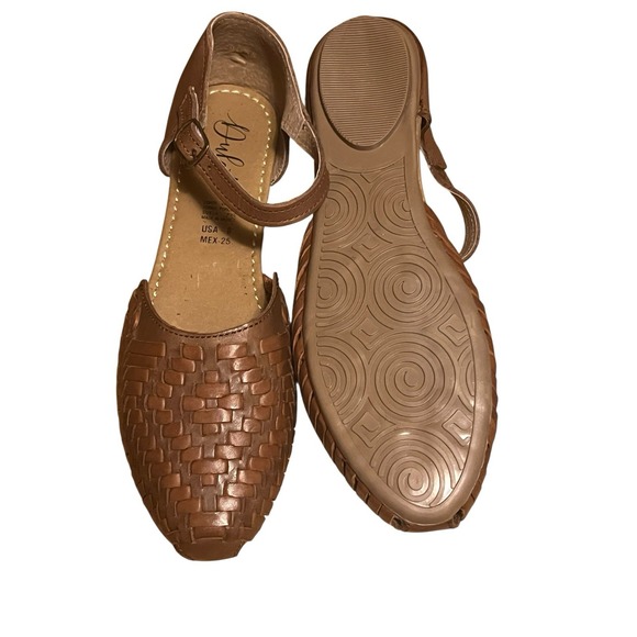 Mexican Huaraches Leather Handmade Woven Flats,‎ Sandals Woman's Sz 8 Brown - Picture 11 of 14